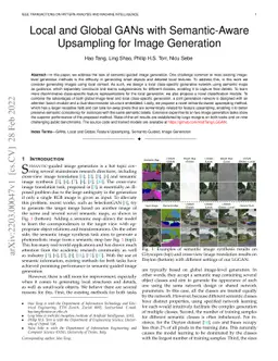 Local and Global GANs with Semantic-Aware Upsampling for Image
  Generation