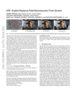 ERF: Explicit Radiance Field Reconstruction From Scratch