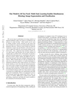 One Model is All You Need: Multi-Task Learning Enables Simultaneous
  Histology Image Segmentation and Classification