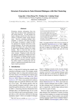 Structure Extraction in Task-Oriented Dialogues with Slot Clustering