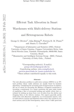 Efficient Task Allocation in Smart Warehouses with Multi-delivery
  Stations and Heterogeneous Robots