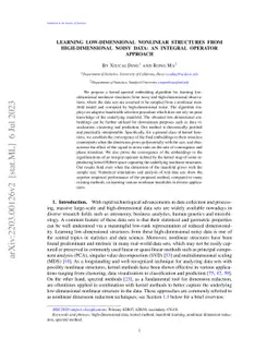 Learning Low-Dimensional Nonlinear Structures from High-Dimensional
  Noisy Data: An Integral Operator Approach