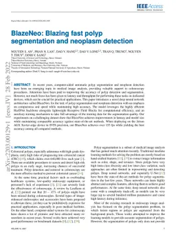 BlazeNeo: Blazing fast polyp segmentation and neoplasm detection
