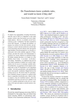 Do Transformers know symbolic rules, and would we know if they did?