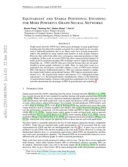 Equivariant and Stable Positional Encoding for More Powerful Graph
  Neural Networks