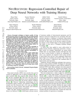 NeuRecover: Regression-Controlled Repair of Deep Neural Networks with
  Training History