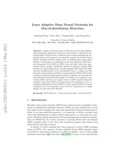 Layer Adaptive Deep Neural Networks for Out-of-distribution Detection