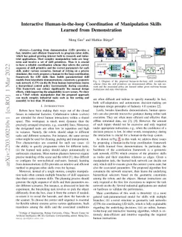 Interactive Human-in-the-loop Coordination of Manipulation Skills
  Learned from Demonstration