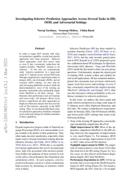 Investigating Selective Prediction Approaches Across Several Tasks in
  IID, OOD, and Adversarial Settings