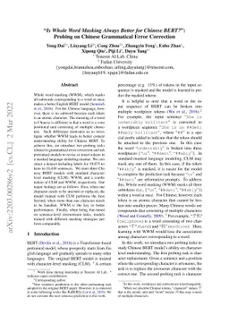 "Is Whole Word Masking Always Better for Chinese BERT?": Probing on
  Chinese Grammatical Error Correction