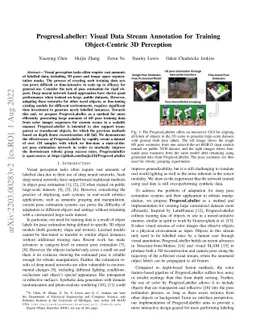 ProgressLabeller: Visual Data Stream Annotation for Training
  Object-Centric 3D Perception
