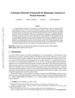 A Domain-Theoretic Framework for Robustness Analysis of Neural Networks
