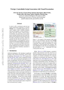 VScript: Controllable Script Generation with Visual Presentation