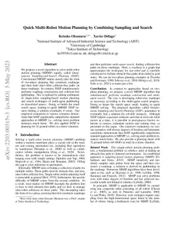 Quick Multi-Robot Motion Planning by Combining Sampling and Search