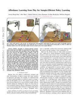 Affordance Learning from Play for Sample-Efficient Policy Learning