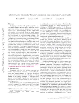 Interpretable Molecular Graph Generation via Monotonic Constraints