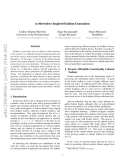 se-Shweshwe Inspired Fashion Generation