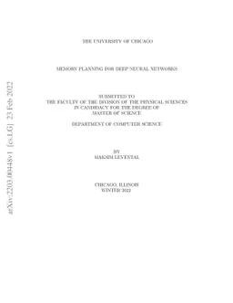 Memory Planning for Deep Neural Networks