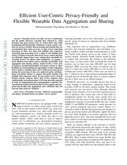 Efficient User-Centric Privacy-Friendly and Flexible Wearable Data
  Aggregation and Sharing