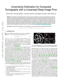 Uncertainty Estimation for Computed Tomography with a Linearised Deep
  Image Prior
