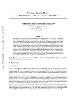 Wavelet-Based Multi-Class Seizure Type Classification System