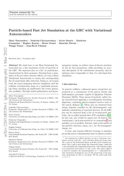 Particle-based Fast Jet Simulation at the LHC with Variational
  Autoencoders