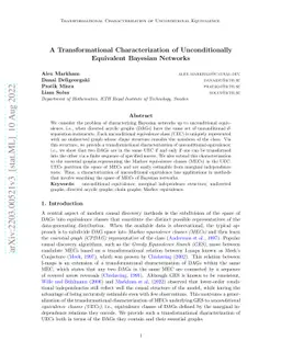 A Transformational Characterization of Unconditionally Equivalent
  Bayesian Networks