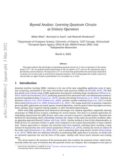 Beyond Ansätze: Learning Quantum Circuits as Unitary Operators