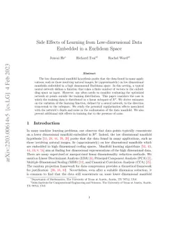 Side Effects of Learning from Low-dimensional Data Embedded in a
  Euclidean Space
