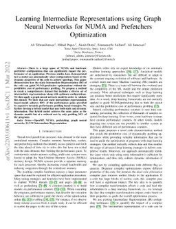 Learning Intermediate Representations using Graph Neural Networks for
  NUMA and Prefetchers Optimization