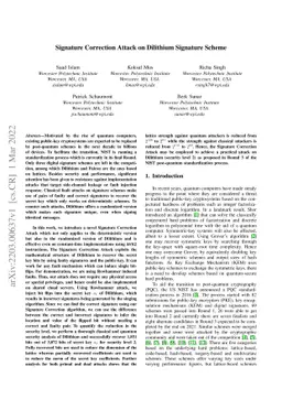 Signature Correction Attack on Dilithium Signature Scheme