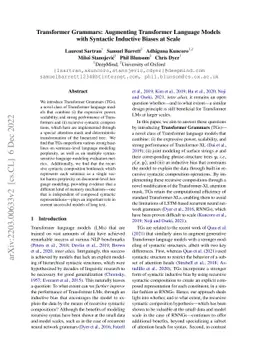 Transformer Grammars: Augmenting Transformer Language Models with
  Syntactic Inductive Biases at Scale