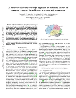 A hardware-software co-design approach to minimize the use of memory
  resources in multi-core neuromorphic processors