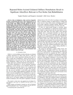 Repeated Robot-Assisted Unilateral Stiffness Perturbations Result in
  Significant Aftereffects Relevant to Post-Stroke Gait Rehabilitation