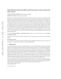 VOLCANO: Detecting Vulnerabilities of Ethereum Smart Contracts Using
  Code Clone Analysis