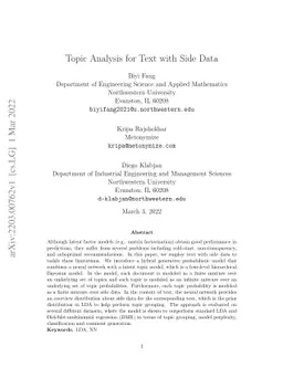 Topic Analysis for Text with Side Data