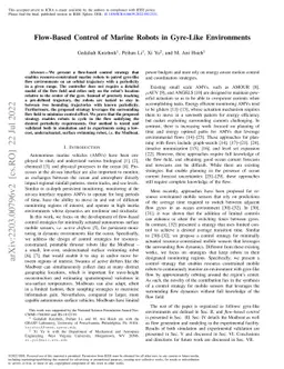 Flow-Based Control of Marine Robots in Gyre-Like Environments