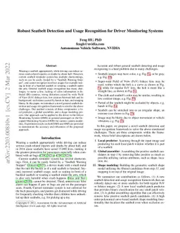 Robust Seatbelt Detection and Usage Recognition for Driver Monitoring
  Systems