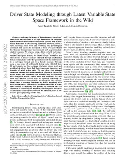 Driver State Modeling through Latent Variable State Space Framework in
  the Wild