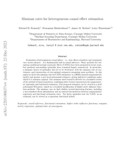 Minimax rates for heterogeneous causal effect estimation