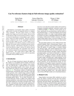 Can No-reference features help in Full-reference image quality
  estimation?