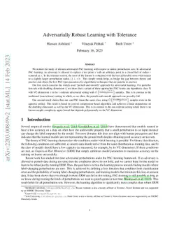 Adversarially Robust Learning with Tolerance