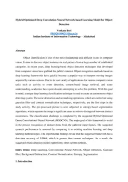 Hybrid Optimized Deep Convolution Neural Network based Learning Model
  for Object Detection