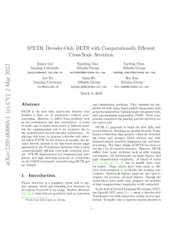 D^2ETR: Decoder-Only DETR with Computationally Efficient Cross-Scale
  Attention