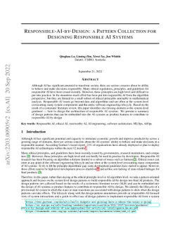 Responsible-AI-by-Design: a Pattern Collection for Designing Responsible
  AI Systems