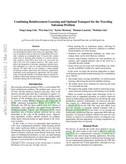 Combining Reinforcement Learning and Optimal Transport for the Traveling
  Salesman Problem