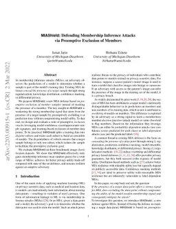 MIAShield: Defending Membership Inference Attacks via Preemptive
  Exclusion of Members