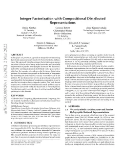 Integer Factorization with Compositional Distributed Representations