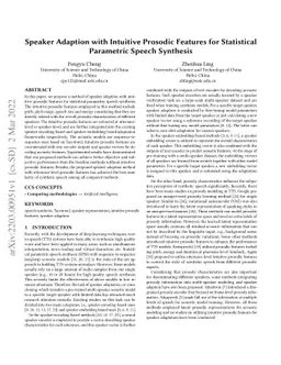 Speaker Adaption with Intuitive Prosodic Features for Statistical
  Parametric Speech Synthesis