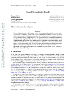 Chained Generalisation Bounds